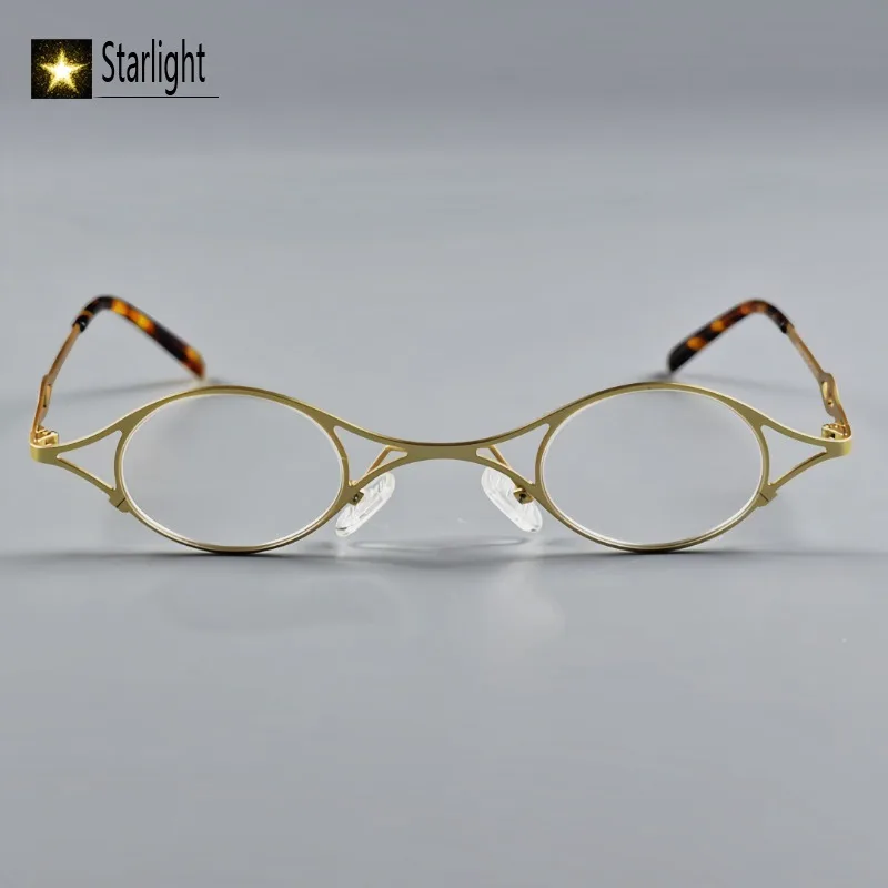 

Small Oval Frame Ultra-light Metal Glasses Frame Men Slim Round Frames Reading Myopia Prescription Women Designer Eyeglasses Man