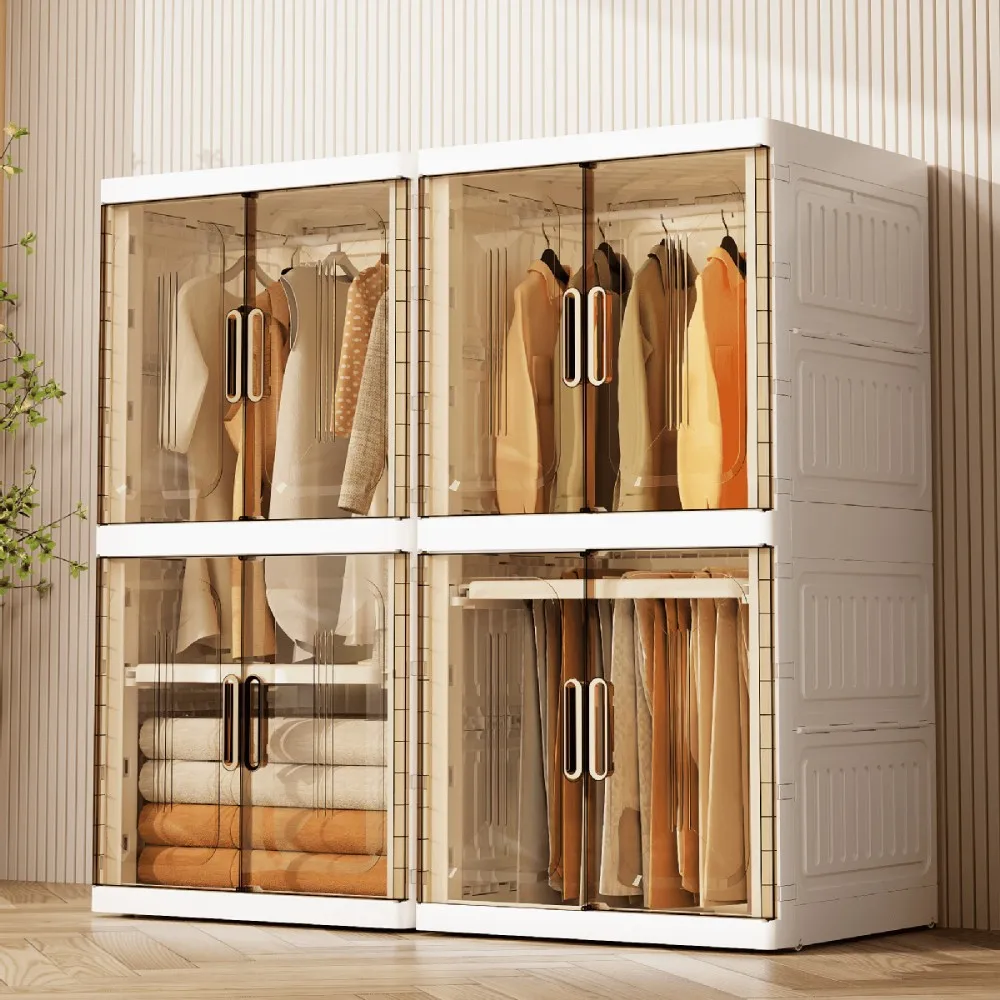 Adult hanging large clothes folding storage cabinet, multi  layer storage locker against the wall