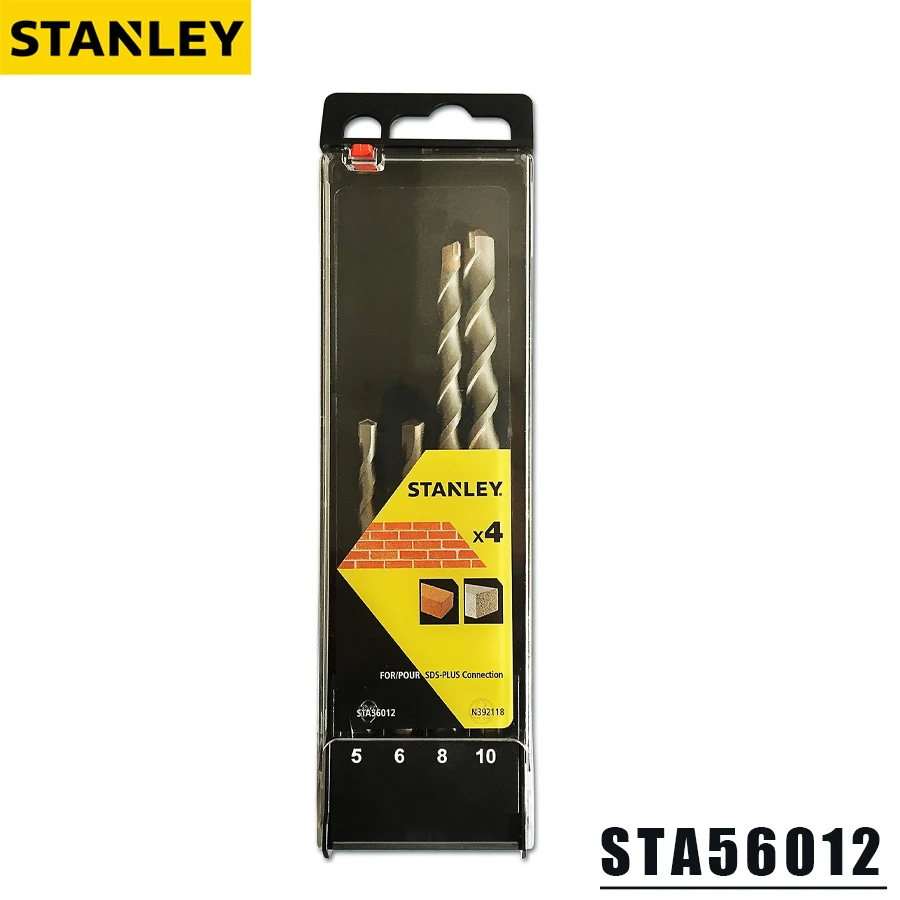 STANLEY STA56012 SDS Drill Bit Set 5/6/8/10mm Stainless Steel Drilling Set Replacement Drill Bits Power Tool Accessories