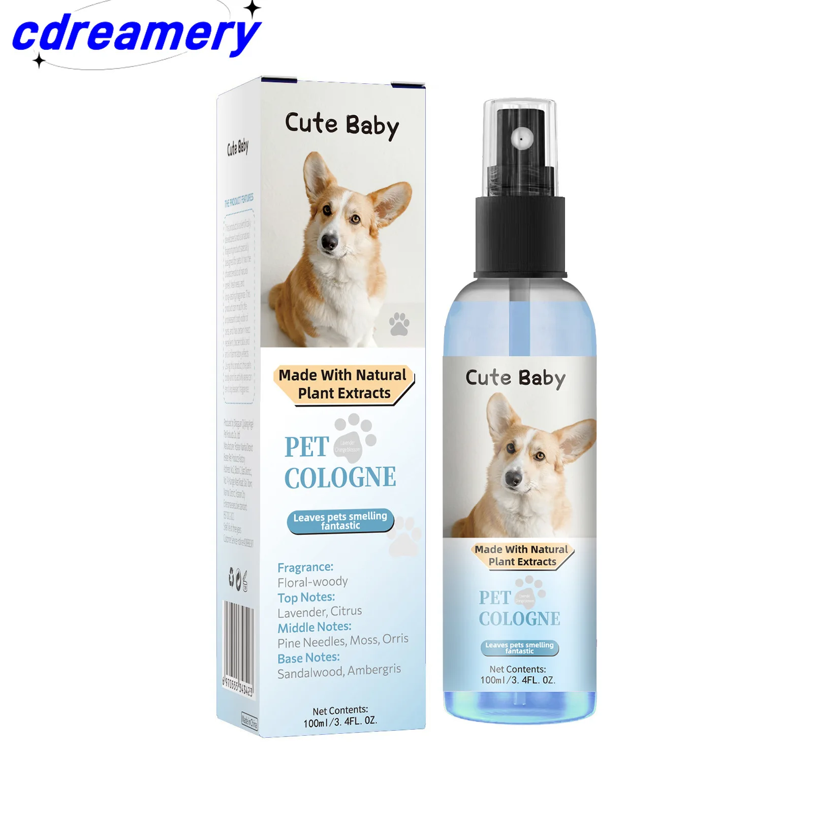CDY 100ml Spray de perfume para animais de estimação para cães e gatos, eliminador de odores e ambientador com fragrância duradoura