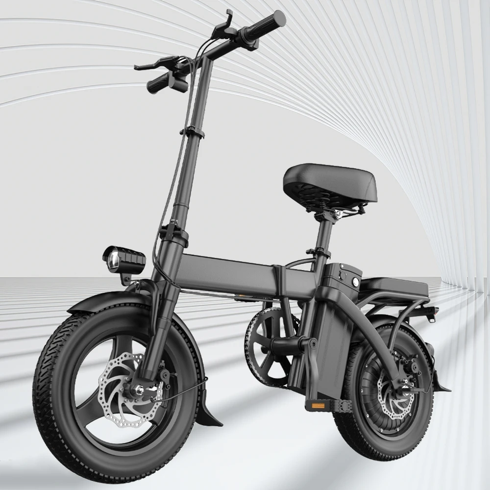 

14'' Adult 400W Peak Motor Folding Electric Mountain E Bike Electric Bicycle 19.9Mph 48V 10.3AH 15.3AH Electric EBike for Adults