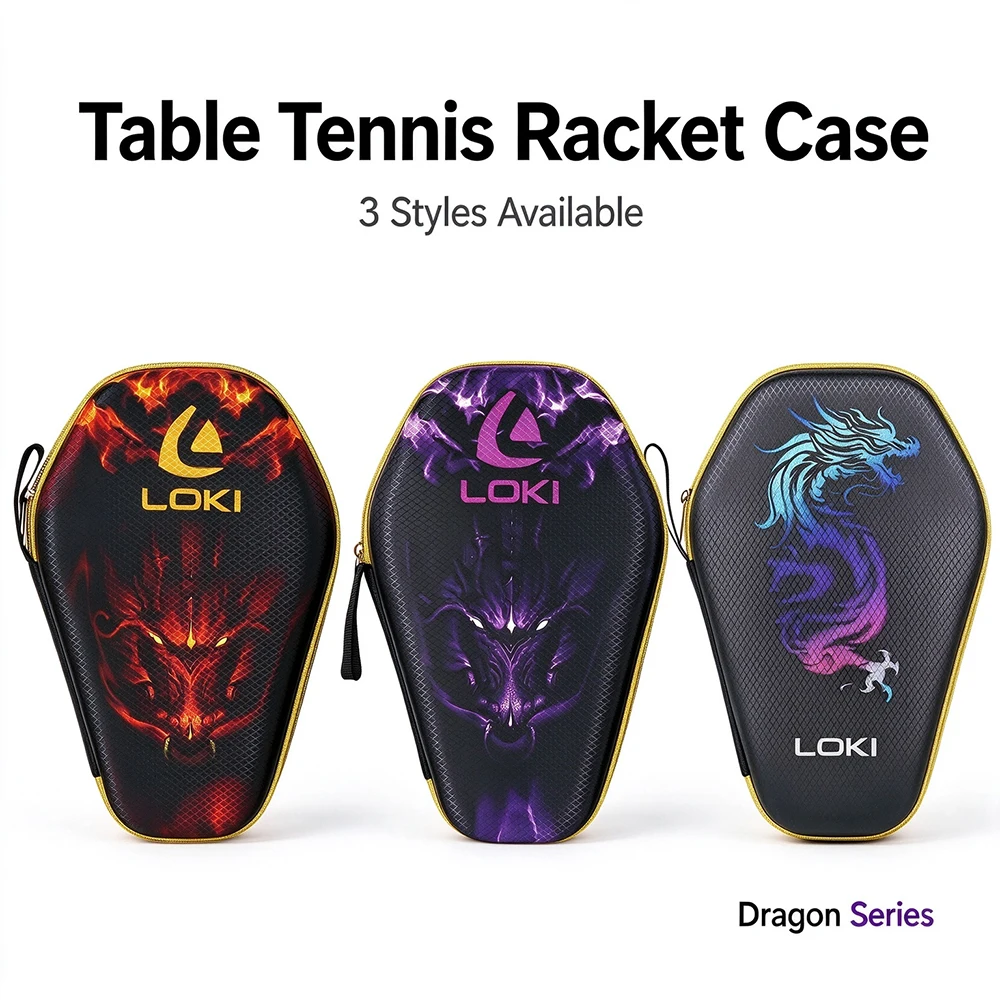 LOKI Dragon Series Table Tennis Racket Case EVA Hard Shell Ping Pong Paddle Storage Bag Shockproof Protective Cover