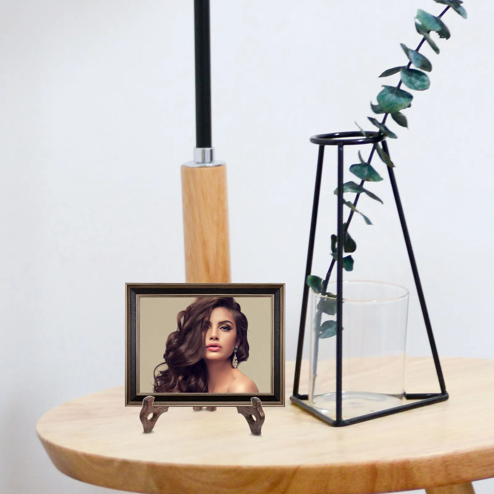 Sturdy Wooden Display Stand for Plates Books Photos Recipe Holders Home Office Kitchen Counter Showcase Glass Cabinet Decorative