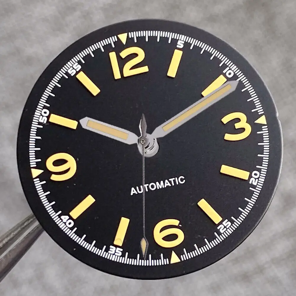 Quadrante luminoso nero da 29 mm adatto al movimento NH35 NH36 2824 SKX007 stile 50-Fathoms