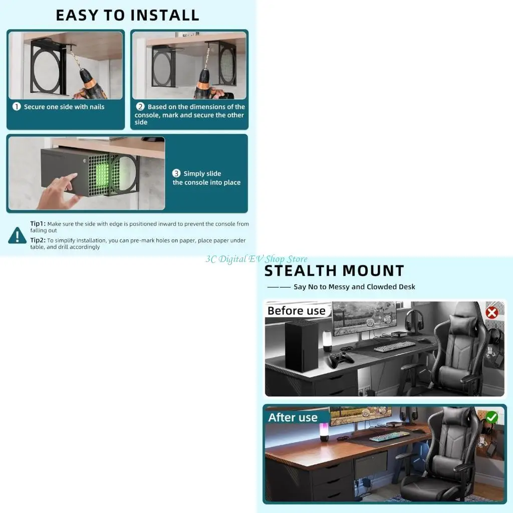 

E74D Эффективные органайзеры под настольную подставку, кронштейн для хранения, держатель для консолей, сохраняет ваше игровое в