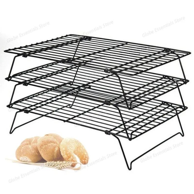 

Stainless Steel 3 Layer Foldable Non Stick Wire Grid Baking Tray Cake Cooling Rack Oven Pizza Bread Holder BBQ Shelf Kitchen
