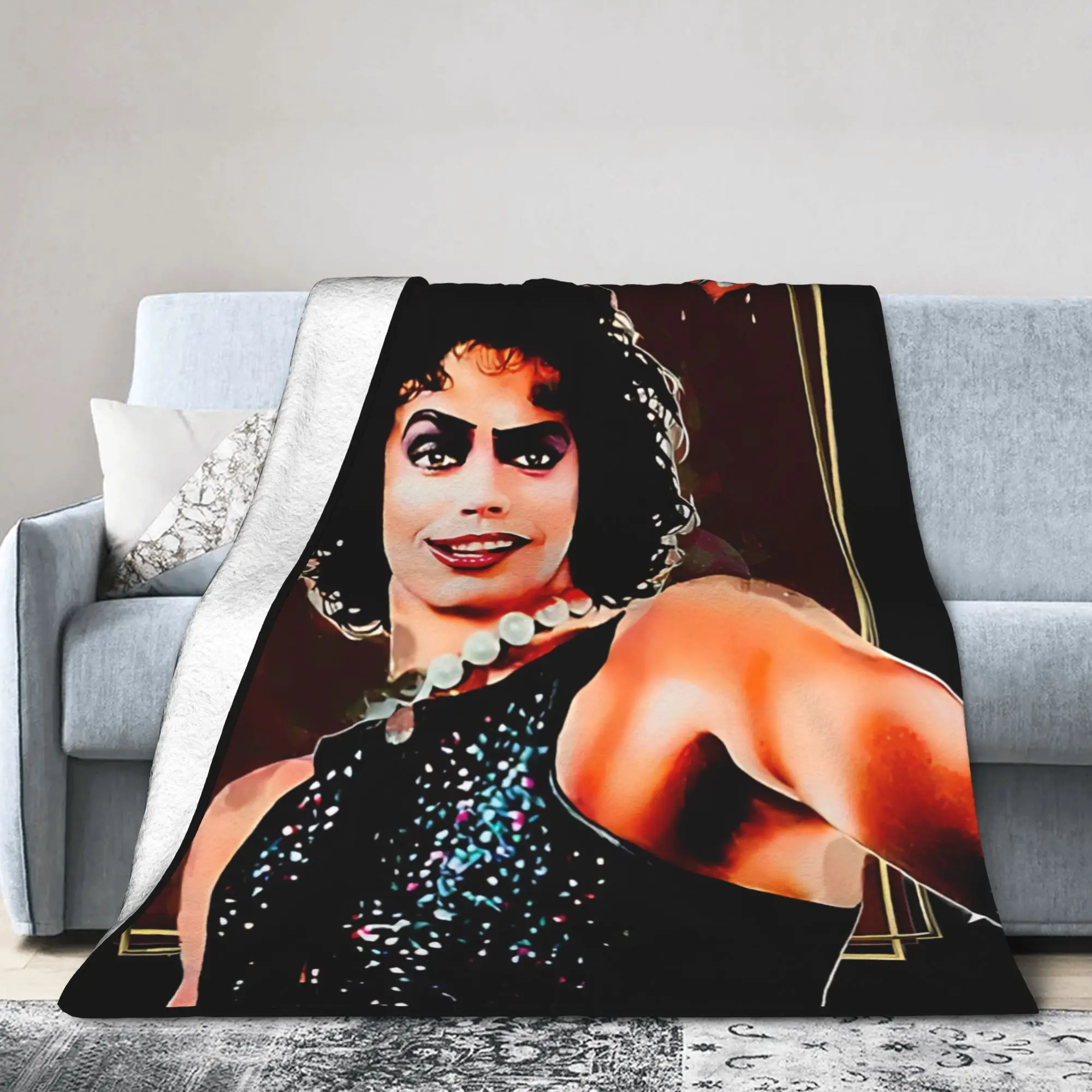Frank N Furter Horror Movie Blanket The Rocky Horror Picture Show Flannel Awesome Warm Throw Blanket for Coverlet Autumn/Winter
