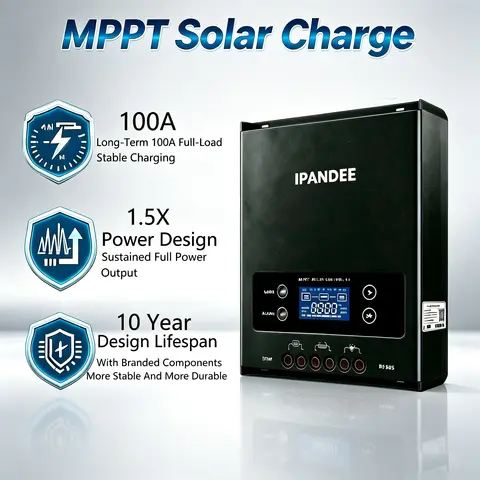 IPANDEE MPPT 100A Max PV Input 250VDC Solar Charge Controller 12V 24V 36V 48V Auto RS485 Charge Controller For Lead Acid/Lithium Battery