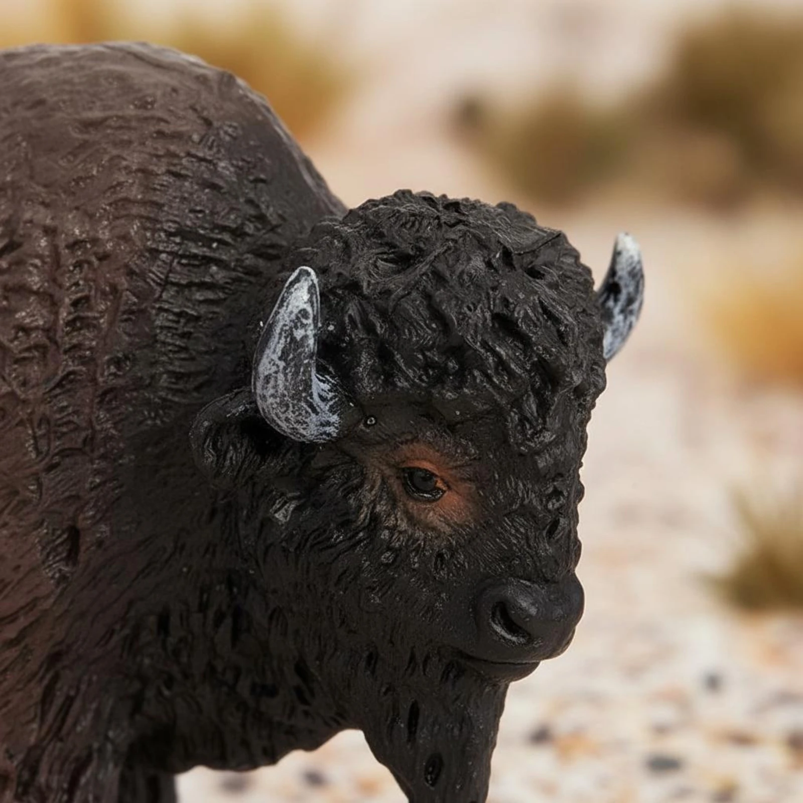 American Bison Figurine Textured Realistic Bison Model Wildlife Creature Model Painted Buffalo Toy Lifelike