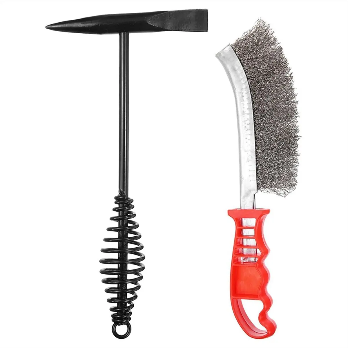 

*CLOS Welding Chipping Hammer 11.3inch Slag Hammer with Coil Spring Handle 9.8inch Welding Steel Wire Brush