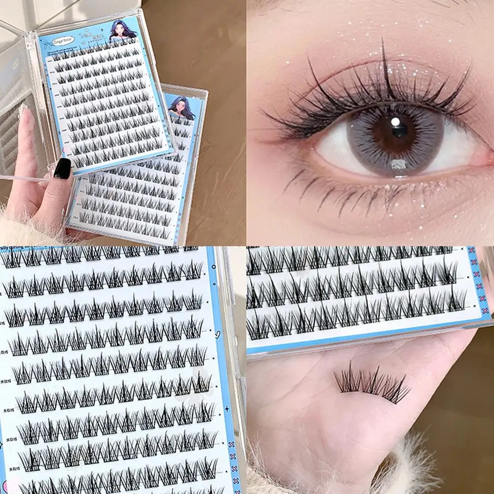 Nicht klebende falsche Wimpern, sonnenblumenförmig, zum Entfernen von wiederverwendbaren segmentierten Wimpern, Anime-Augen, Gesichts-Augen-Schönheits-Make-up-Werkzeug. Neu