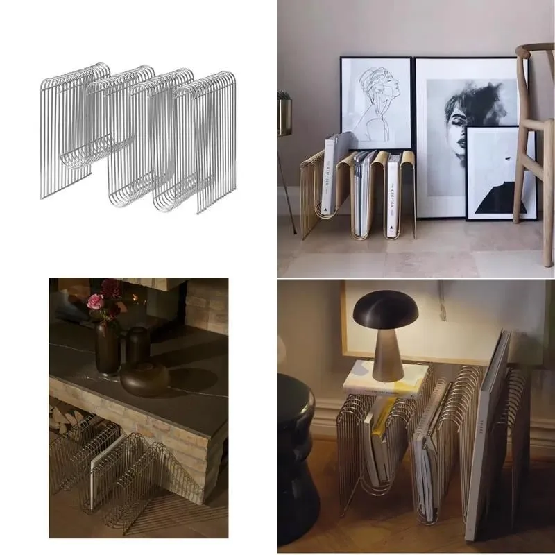 Durable Steel Storage Rack for Living Room Bedroom Metal Table Simple Book Magazine Rack Floor Standing Bookshelf Organizer