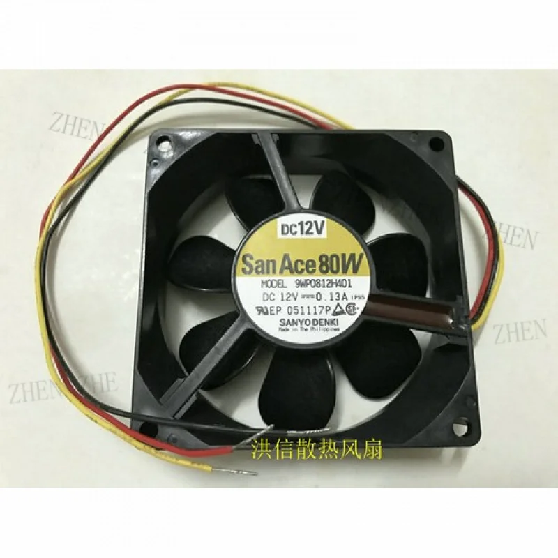 

Y 1pcs for San Ace 80W 9WP0812H401 DC12V 0.13A 8CM waterproof cooling fan