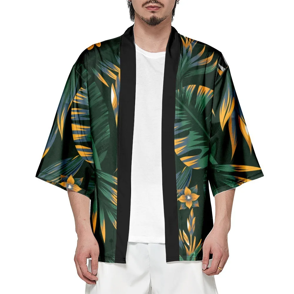 

Summer Samurai Kimono Men Stylish Cosplay Haori Streetwear Kimono Japanese Yukata Beach Cardigan Fashion Robe Hot Sale