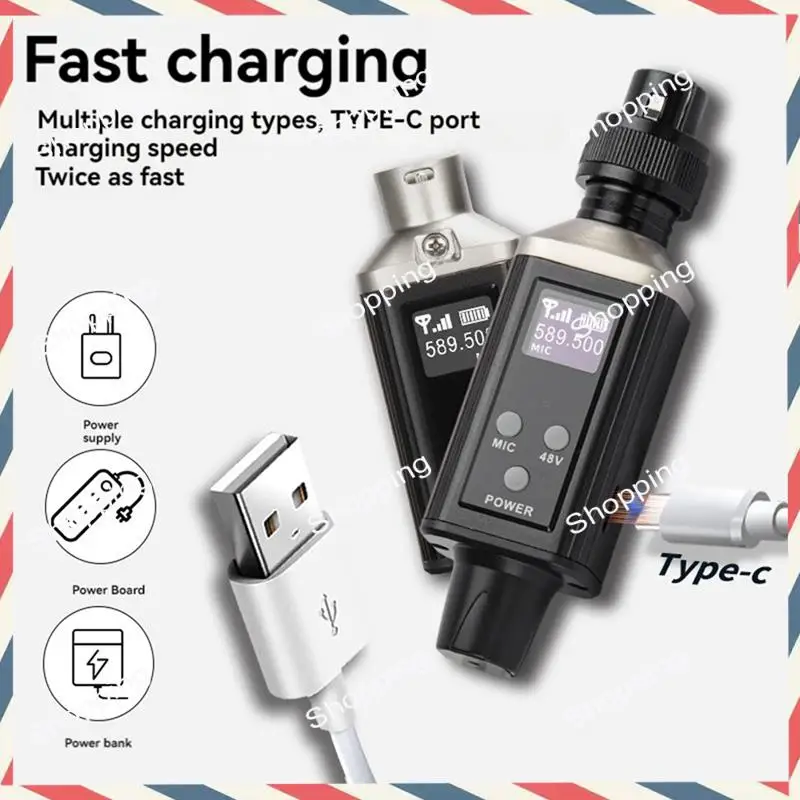 

A44M UHF Microphone Wired To Wireless Converter XLR Transmitter Receiver For Condenser Microphone Guitar Receiver Adapter