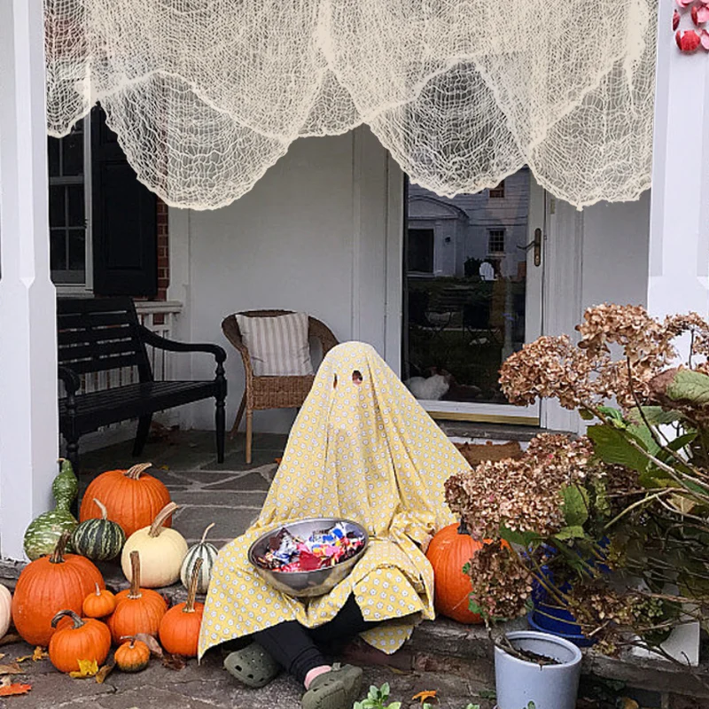 2M/4M Halloween-Dekorationen, schwarzes gruseliges Gaze-Tuch, Fenster, Tisch, Tür, Netz, gruseliges Kostüm, Party, Spukhaus, Wand, DIY-Dekoration – Detail 20