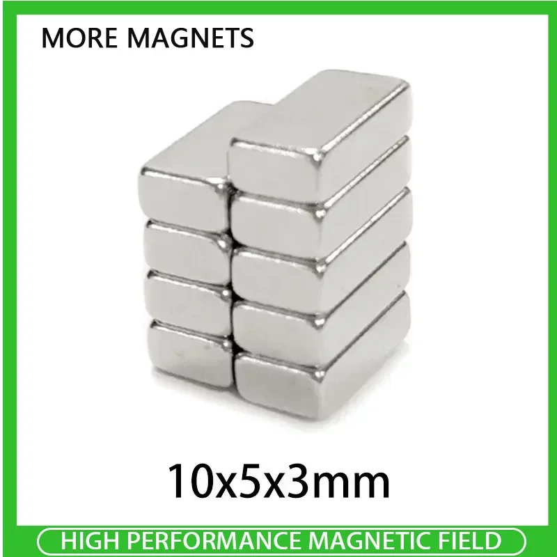 

20/50/100/200PCS 10x5x3mm N35 Cuboid Powerful Neodymium Magnets Permanent NdFeB Super Strong Magnetic Block Aimant