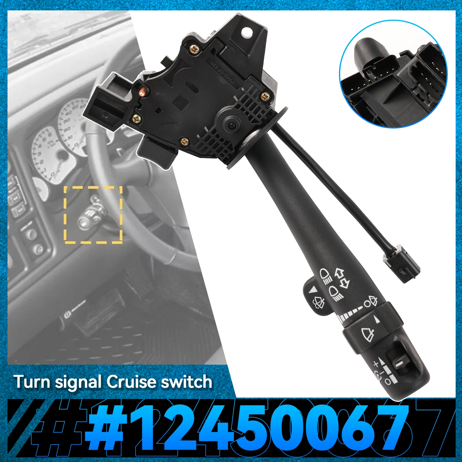 12450067 629-00403 Multifunction Combination Wiper Arm Switch Turn Signal Switch For GMC Yukon Buick Rainier Chevrolet Cadillac