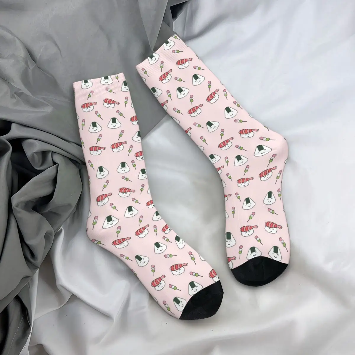 

All Seasons Crew Stockings Cute Japanese Sushi Themed Pattern Socks Casual Long Socks for Men Women Valentine's Day Gifts