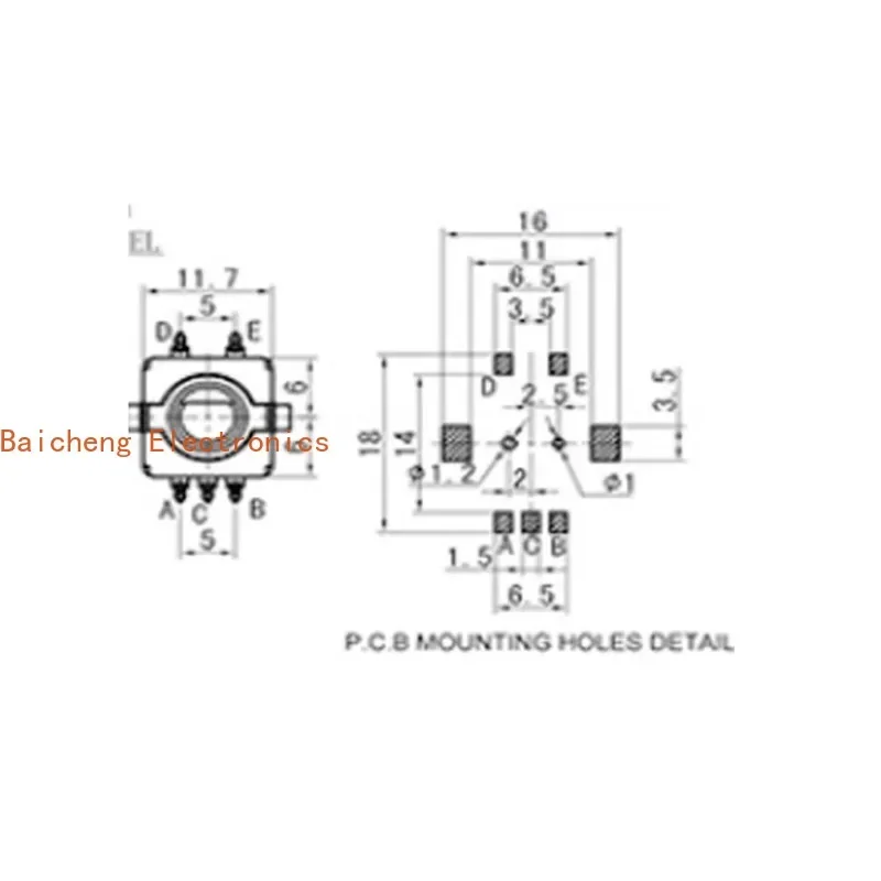 10PCS EC11 patch rotary encoder incremental digital potentiometer fan speed control switch 30 position handle 10