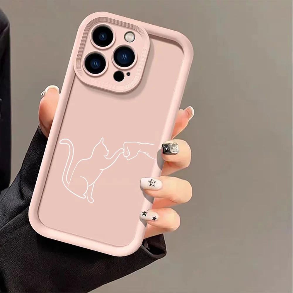 Cat Dog High Five Silicone Phone Case For Xiaomi Redmi 12 12C 13 13C Redmi Note 13 12 11 Pro Plus 13 12S 12 11S 11 10S 10 Cover