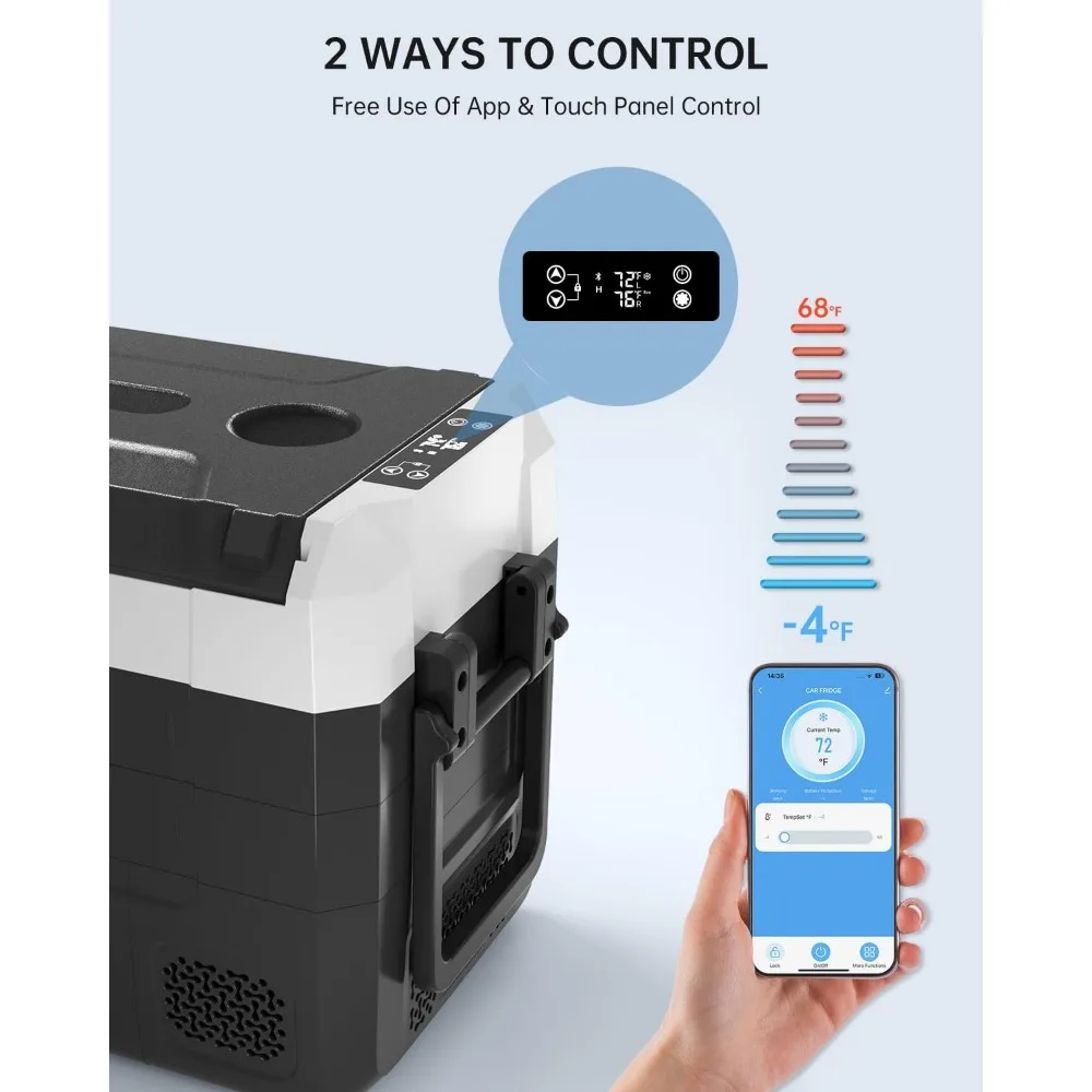 Geladeira de 12 volts - Geladeira para carro Zona 58 Quart Controle de APP de geladeira portátil -4 ℉ ~68 ℉ , 12/24V DC e 110/240V Freezer para carro