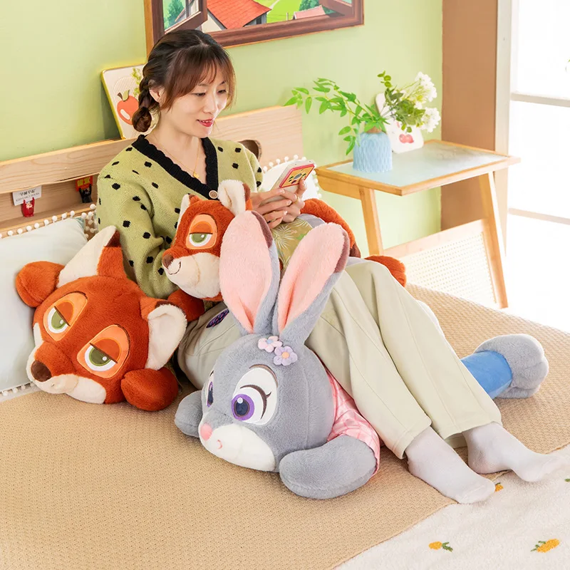 Disney Cute Zootopia Judy Nick Clawhauser Plush Toy Stuffed Animal Kids Birthday Xmas Gift for Girls Soft Doll Pillow Present