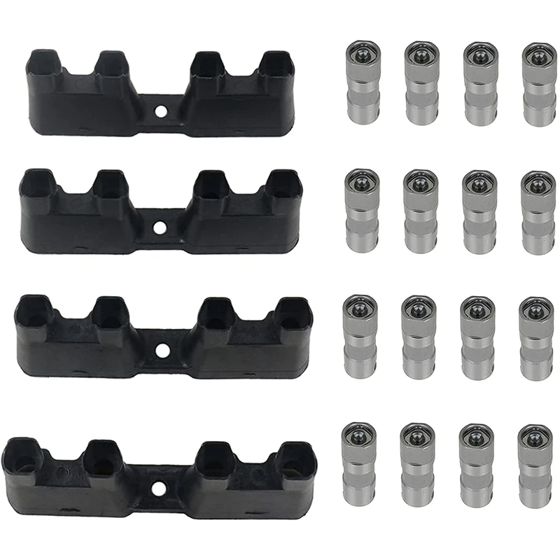 16Pcs Hydraulic Roller Lifters 4 Pcs Guides Trays For GM LS1 LS2 For Chevy Silverado Cadillac Pontiac GMC Buick 12499225