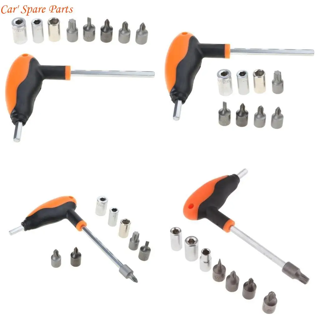 

Y4UA T-wrench Tools with 6/8/10/45mm Bit Socket 60029070300 Multifunction Metal T-shaped Wrench Hand Tools