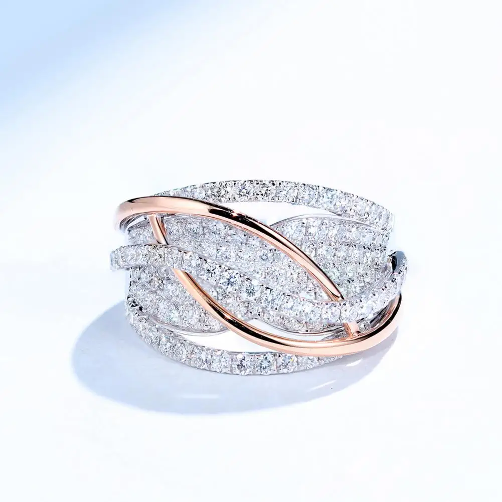 Gorgeous Knuckle Ring  Eye-catching Individual Women Ring  Rhinestone Inlaid Wedding Ring