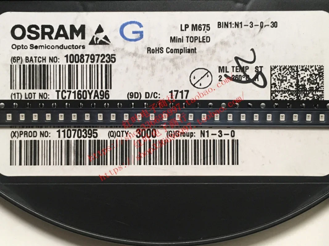 

100 шт./OSRAM LPM675 патч 2214 керамический 2 В зеленый свет 0805 светодиодные лампы бусины для автомобильных инструментов