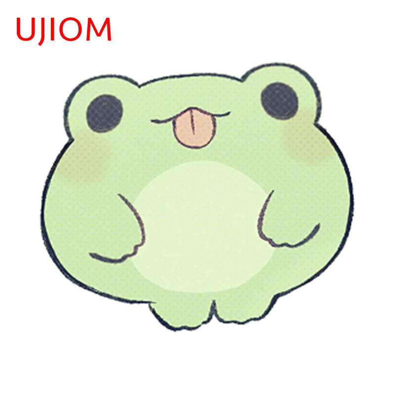 UJIOM 13cm X 11.2cm Sticking Tongue Out Round Frog Cute Wall Stickers Chibi Baby Nursery Room Decal Cupboard Home Chambre Mural