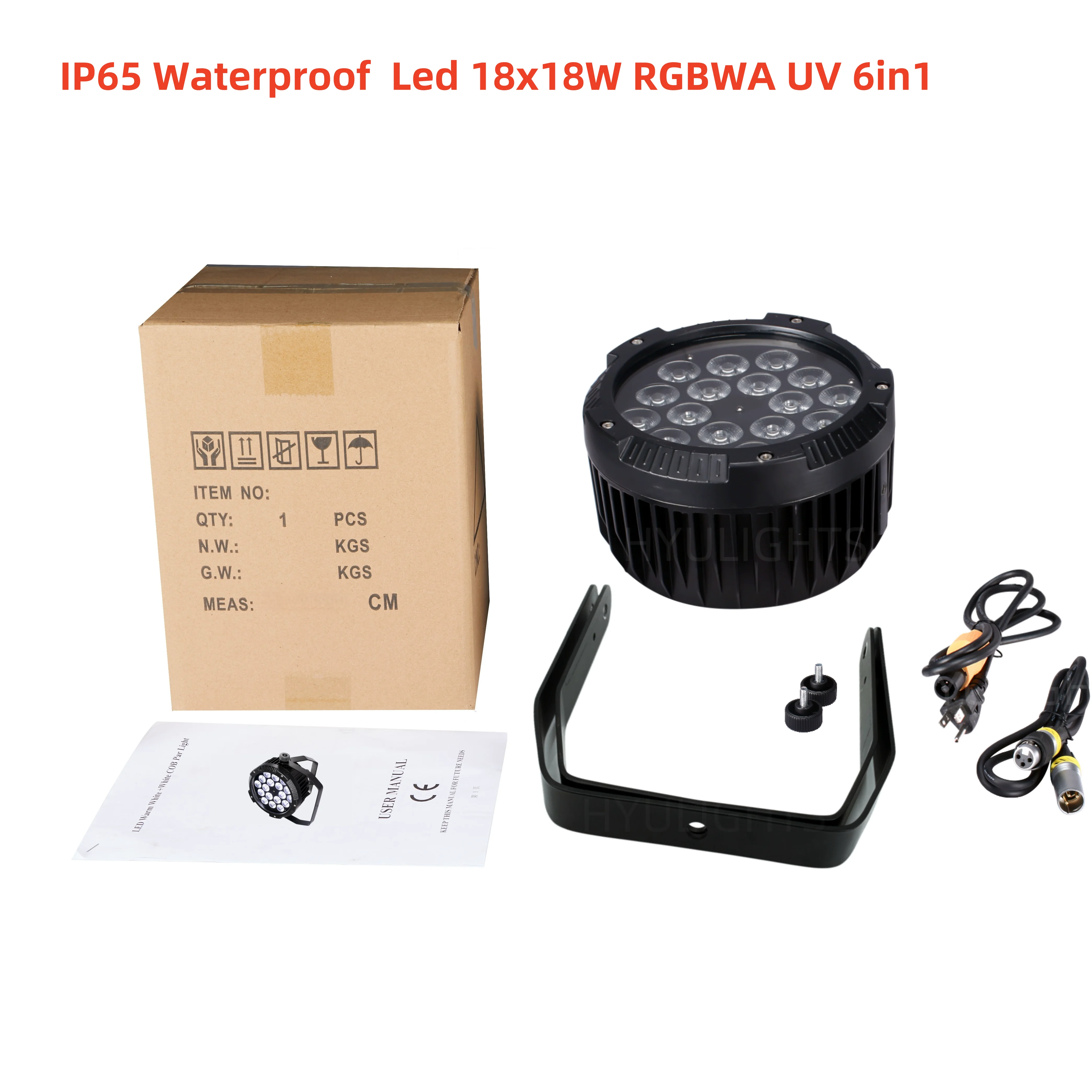 18X18W  Aluminum IP65 Waterproof Stage Lights Lighting RGBWA/VU 6in1 Led   Outdoor  DMX512 Control Professional DJ Equipment - view 5
