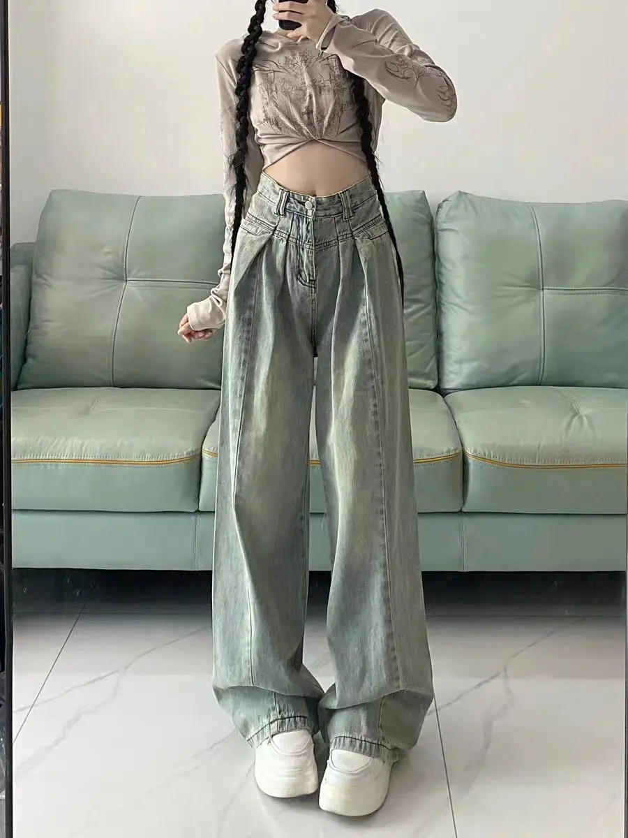 

Jeans Women Clothes Y2K Washed Worn Destroyed Torn Frayed Hem Female Ladies Woman Fashion Grunge Alternative Punk Rock Gothic