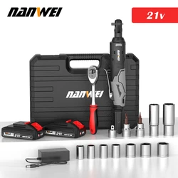 NANWEI Cordless Electric Wrench 50/65NM 16.8V 3/8 Ratchet Wrench set Angle Drill Screwdriver to Removal Screw Nut Car Repair Too