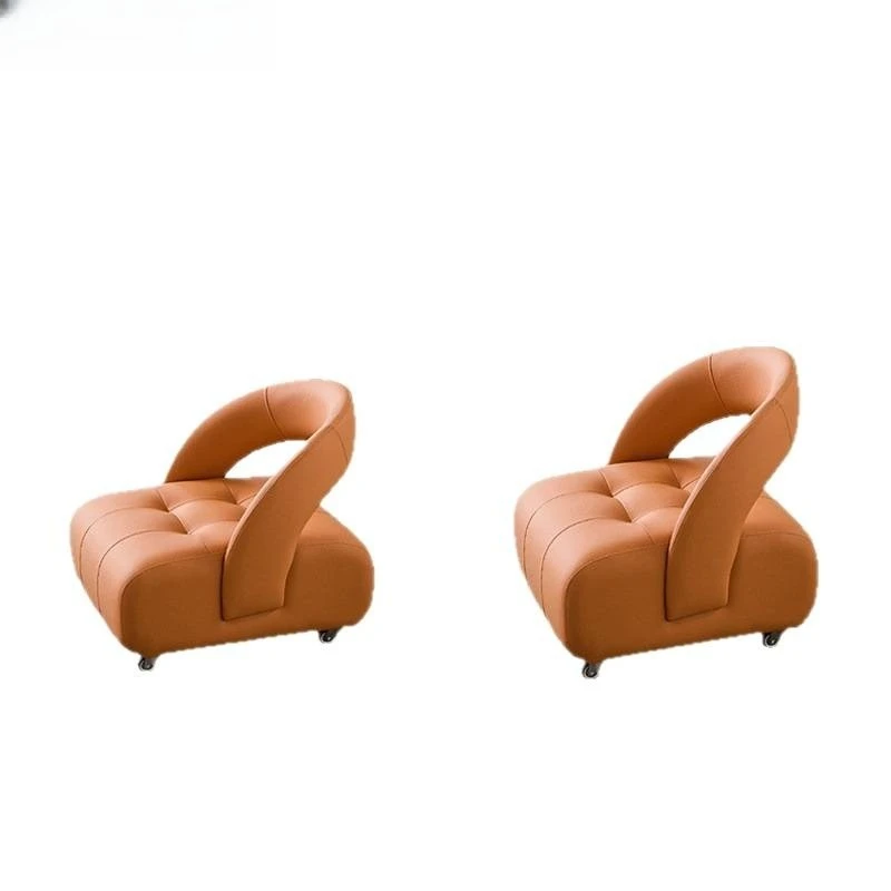 leather universal wheel small stool, living room home pulley small bench, sofa stool
