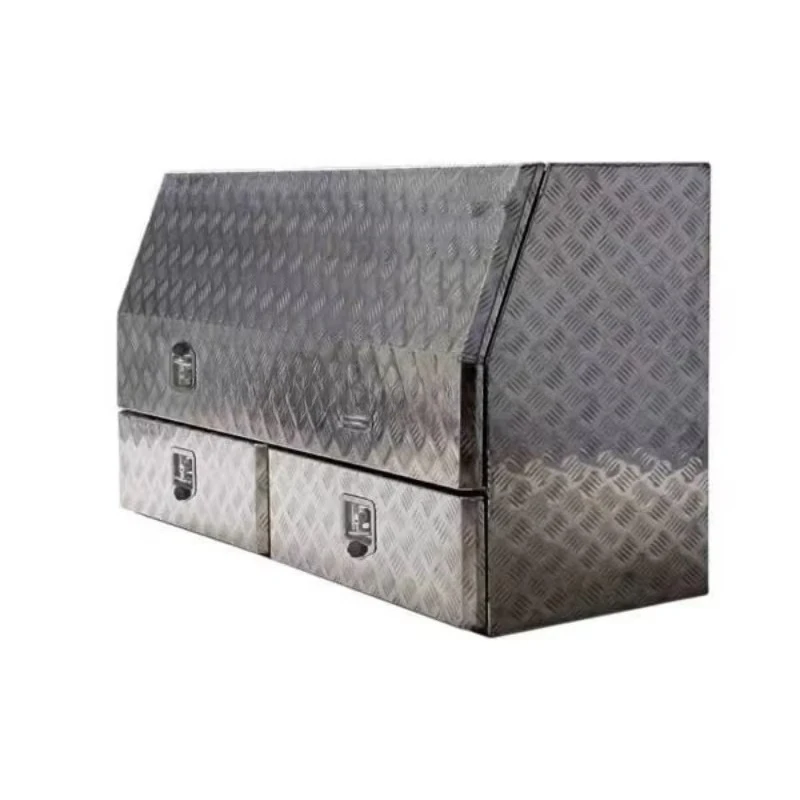 Caja de almacenamiento para camiones completamente abierta con cajones, caja de herramientas para remolque de camioneta, caja de herramientas de aleación de aluminio