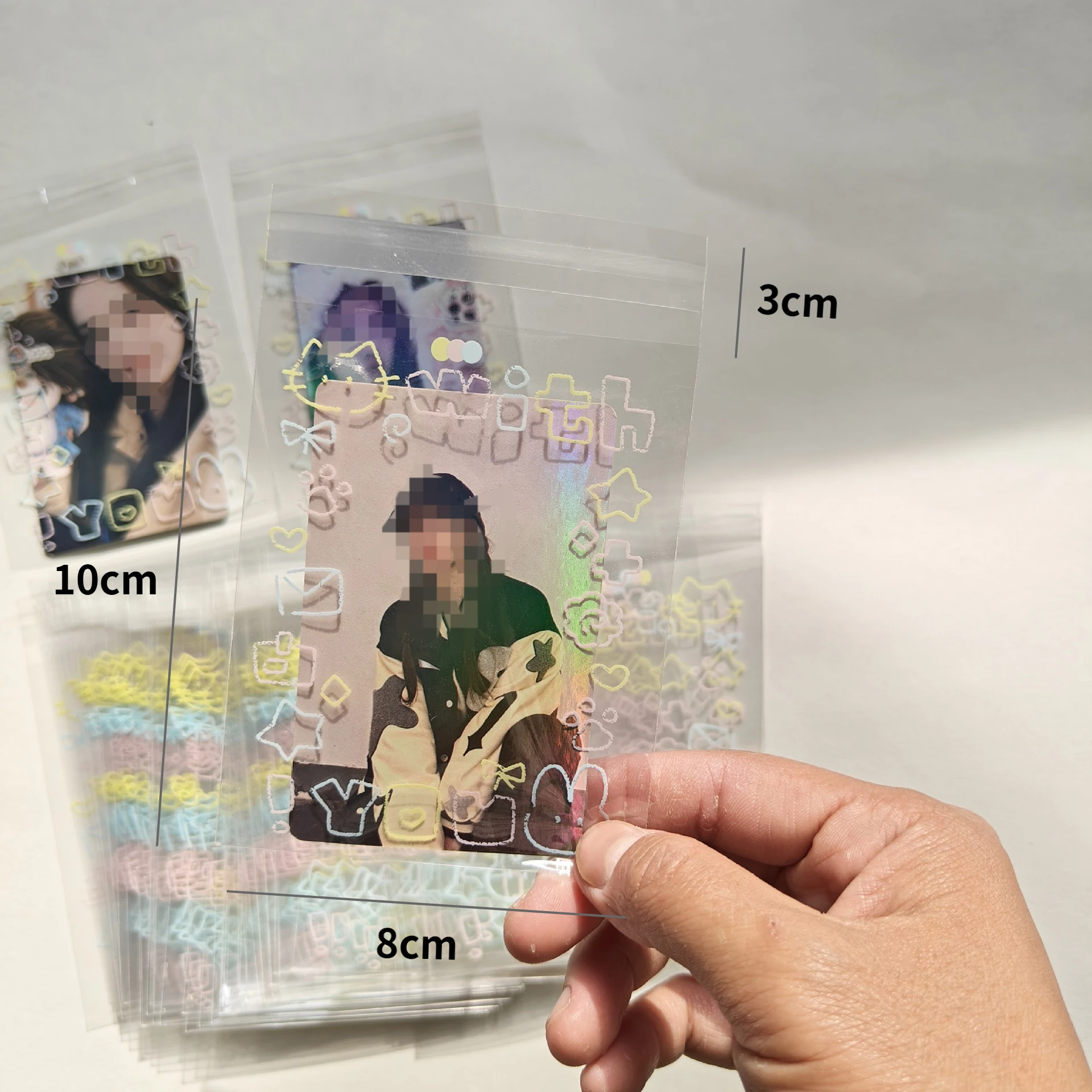 Przezroczyste, samoprzylepne etui na karty kolekcjonerskie, karty fotograficzne, karty kolekcjonerskie anime, opakowania na prezenty dla fanów K-POP, plastikowe torby OPP — zdjęcie 2