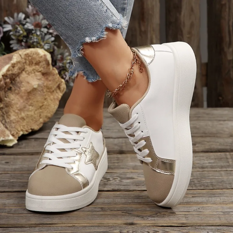 

Новинка 2023 года, осенняя легкая нескользящая женская повседневная обувь с мягкой подошвой, элегантная и удобная обувь, модная обувь со звездным узором