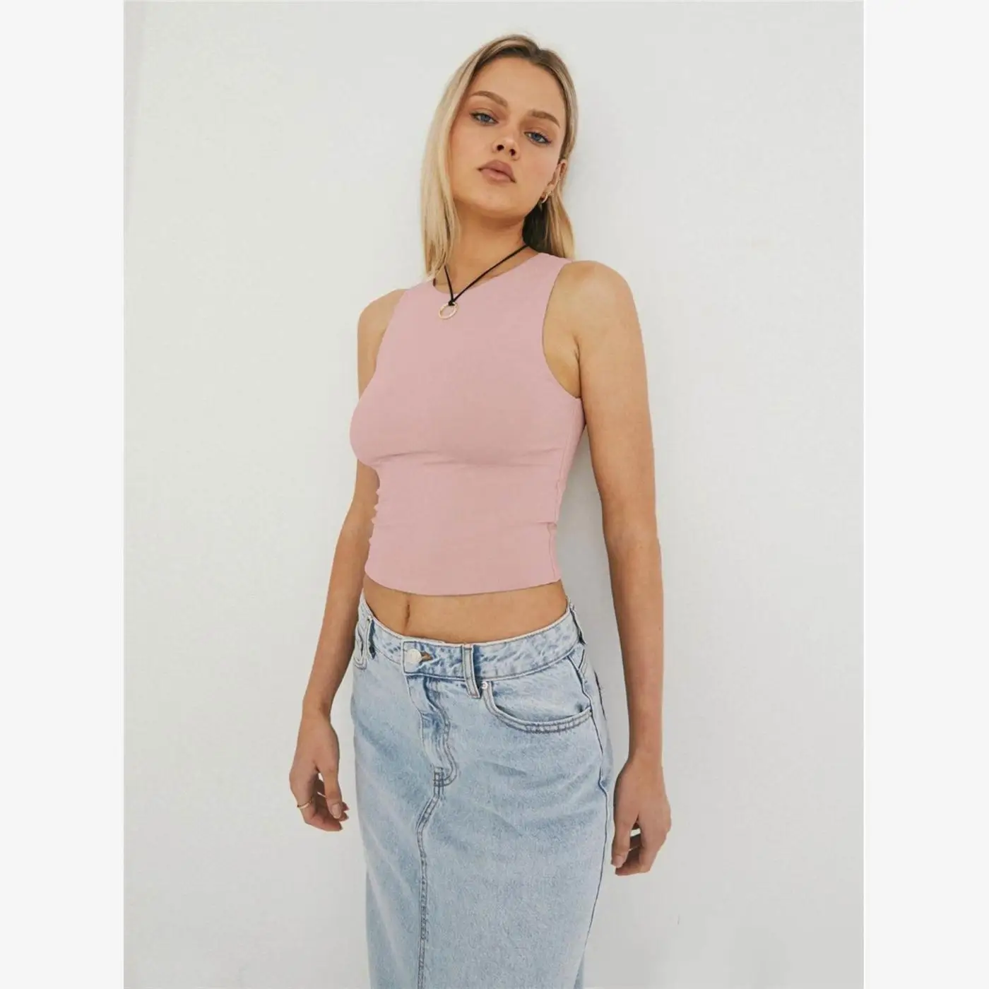 Slim Fit Svel round Ne Work irt Vest Outerwear Women's Faion Versatile  Color ort Length Pullover Top