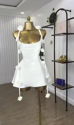 CM.YAYA महिलाओं के लिए फ्लोरल एप्लिक स्लीवलेस स्ट्रैप मिडी ए-लाइन ड्रेस 2025 ग्रीष्मकालीन अवकाश जन्मदिन सेक्सी क्लब पार्टी शाम की ड्रेस 10 best sales महिलाओं के औपचारिक कपड़े - №2