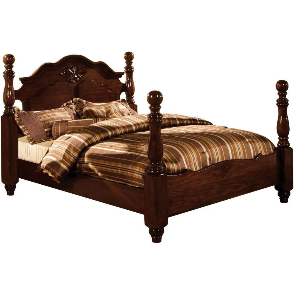 

Scarlette Classic Four Poster Bed, Queen, Glossy Dark Pine