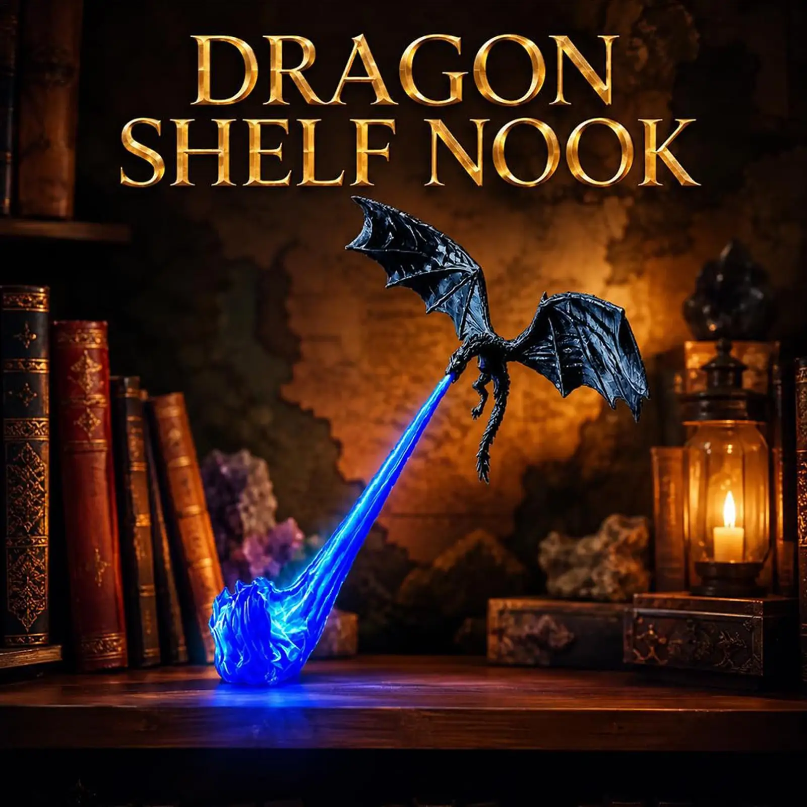 Unique 3D Printed Flying Dragon Bookshelf Nook Light Library Lantern Decor Dragon Bookshelf Nook Light for Home Decoration