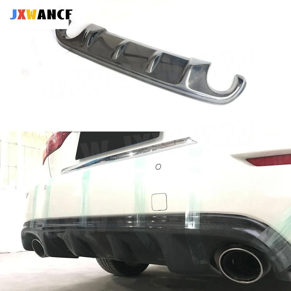 

JXWANCF Carbon Fiber For Infiniti Q50 Q50S 2014-2017 Rear Lip Diffuser Spoiler JP Style Bumper Trim Cover Protector FRP Car