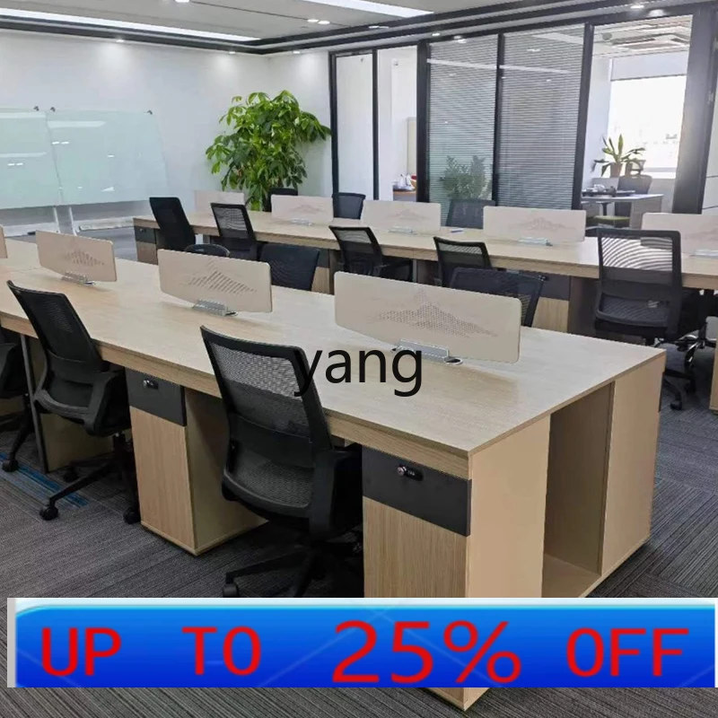 

Lmm simple modern office desk screen baffle desk and chair combination