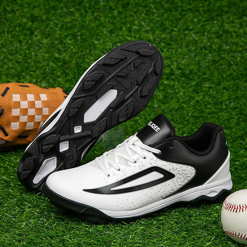 Neue Leder Plus Größe Baseball Schuhe Kinder männer Turnschuhe Im Freien Nicht-Slip Atmungsaktive Training Spikes Softball Schuhe