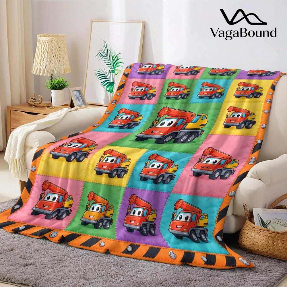 Red Crane Bolt Stripe Quilt Flannel Blanket Perfect for Sofa Office Bed Travel Sleep Read Relax Camping Four Season Use