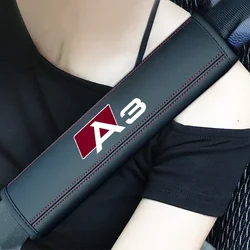 Top leather material automotive seat belt cover shoulder protector for Audi Sline A3 A4 A5 A6 A7 A8 Q3 Q7 Q5 Q8 Car Accessories