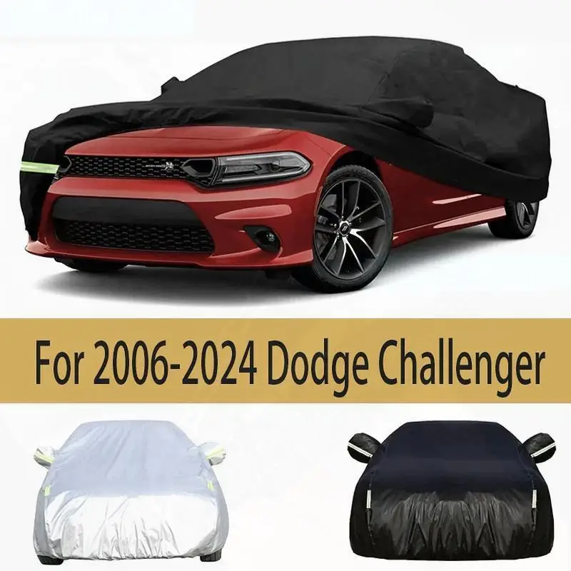 

For Dustproof Hailproof Windproof Strap Black Cover Waterproof Dustproof Hailproof Windproof Dodge Challenger 2006 2024 Car Cove