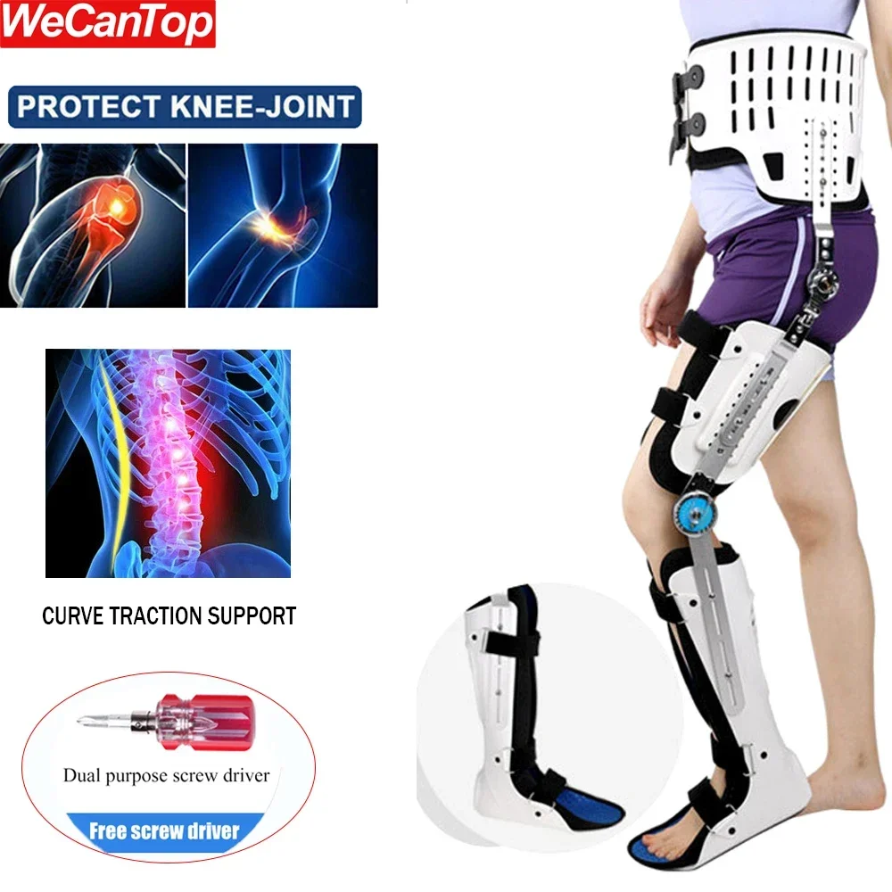 Hip Knee Ankle Foot Orthosis Fixed Brace Orthopedic Instrument Support for Hip Thigh Femoral Fracture Lower Limb Paralysis Legs